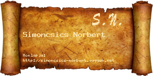 Simoncsics Norbert névjegykártya